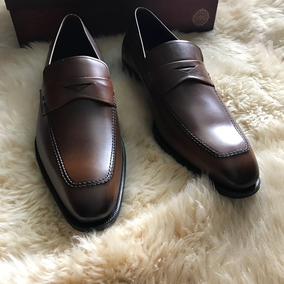 Mezlan Toulon penny loafer Brown dress shoe - Picture 3 of 7